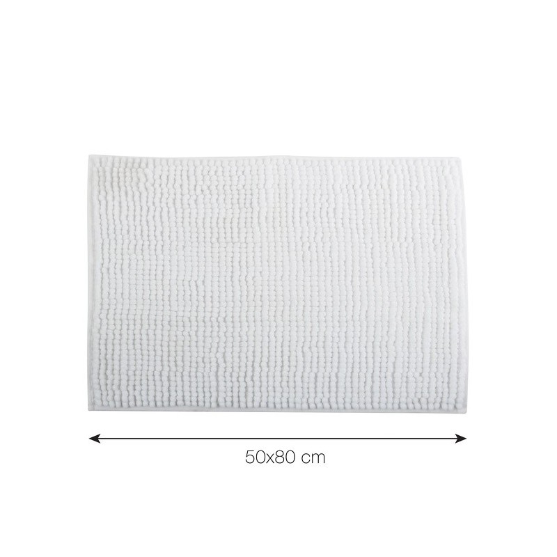 TAPIS DE BAIN CHENILLE 50X80 CM BLANC