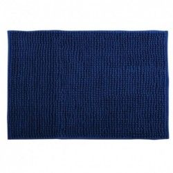 MSV Tapis de bain Microfibre CHENILLE 50x80cm Bleu Foncé