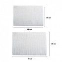 Set of 2 Microfiber bath mat CHENILLE 40x60cm & 60x90cm White MSV