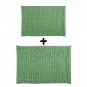 Set of 2 Microfiber bath mat CHENILLE 40x60cm & 60x90cm Basil green MSV