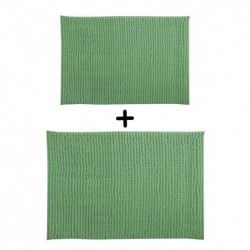 Set of 2 Microfiber bath mat CHENILLE 40x60cm & 60x90cm Basil green MSV
