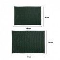 Set of 2 Microfiber bath mat CHENILLE 40x60cm & 60x90cm Dark Green MSV