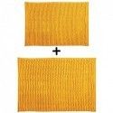 Lot de 2 Tapis de bain Microfibre CHENILLE Safran 40x60 et 60x90cm MSV