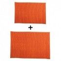 Set of 2 Microfiber bath mat CHENILLE 40x60cm & 60x90cm Orange MSV