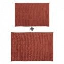 Set di 2 tappetini da bagno in microfibra CHENILLE 40x60cm e 60x90cm Terracotta MSV