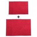 Set of 2 Microfiber bath mat CHENILLE 40x60cm & 60x90cm Fuschia Pink MSV