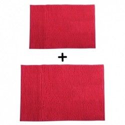 Juego de 2 alfombrillas de baño de microfibra CHENILLE 40x60 cm y 60x90 cm rosa fucsia MSV