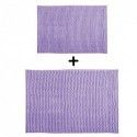 MSV Set of 2 Bathroom mat CHENILLE Microfiber 40x60cm & 60x90cm Lavender