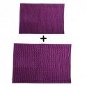 Lot de 2 Tapis de bain Microfibre CHENILLE Violet 40x60 et 60x90cm MSV