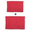 Lot de 2 Tapis de bain Microfibre CHENILLE Rouge 40x60 et 60x90cm MSV