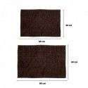 Lot de 2 Tapis de bain Microfibre CHENILLE Marron 40x60 et 60x90cm MSV