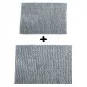 Set of 2 Microfiber bath mat CHENILLE 40x60cm & 60x90cm Light Gray MSV