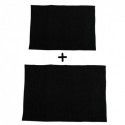 Set di 2 tappetini da bagno in microfibra CHENILLE 40x60cm e 60x90cm Nero MSV