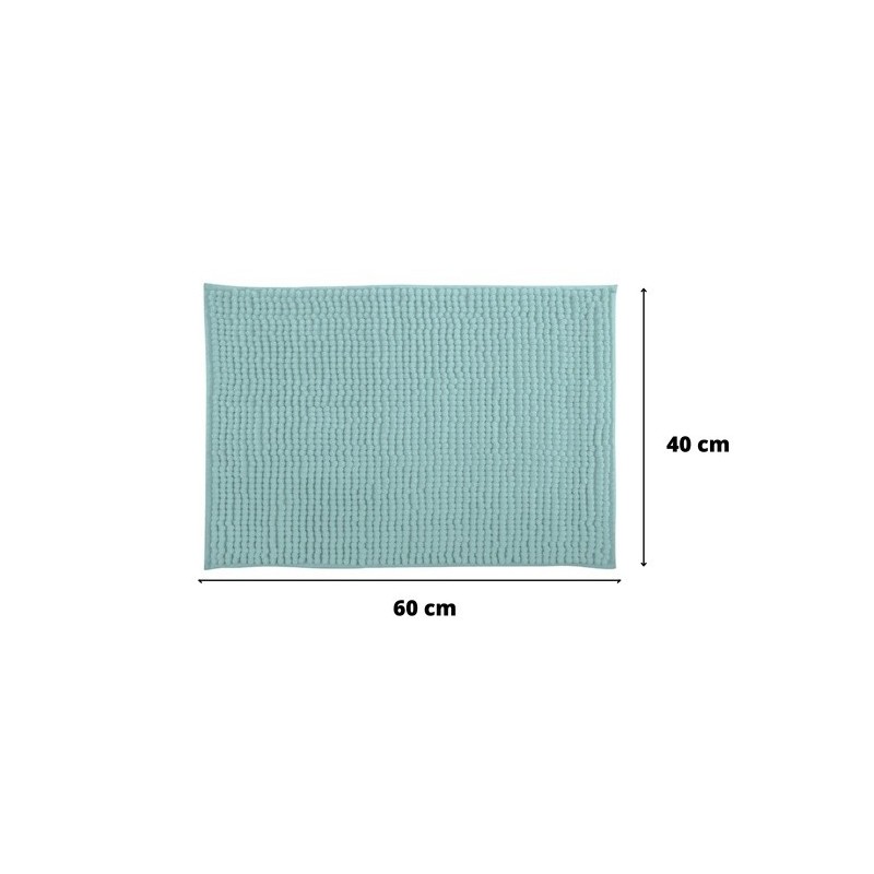 MSV 2er Set Badematte CHENILLE Mikrofaser 40x60cm Pastellgrün