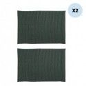 Set of 2 Microfiber bath mat CHENILLE 40x60cm Dark Green MSV