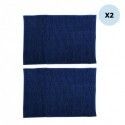 Lot de 2 tapis de bain CHENILLE 40x60 Bleu Foncé