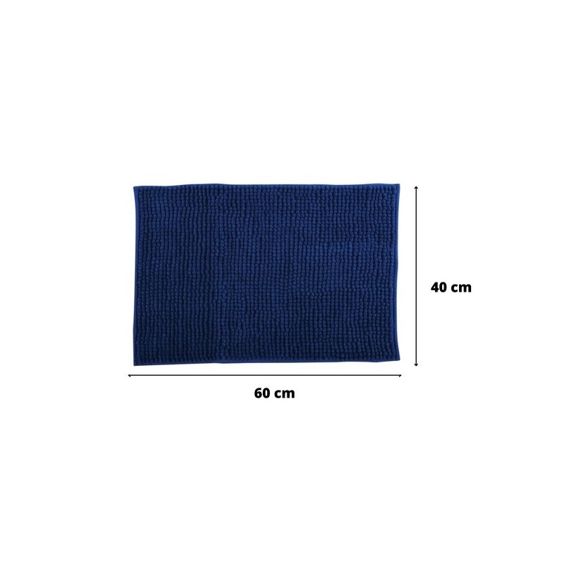 Set of 2 Microfiber bath mat CHENILLE 40x60cm Dark Blue MSV