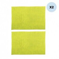 Lot de 2 tapis de bain CHENILLE 40x60 Vert Pistache MSV