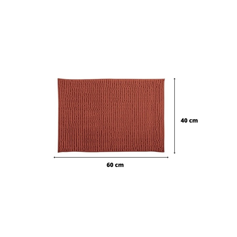 Set 2 tappetini da bagno CINIGLIA in microfibra 40x60cm Terracotta MSV