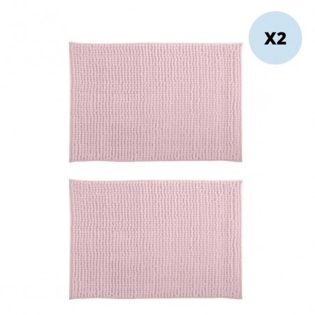 Set of 2 Microfiber bath mat CHENILLE 40x60cm Pastel Pink MSV