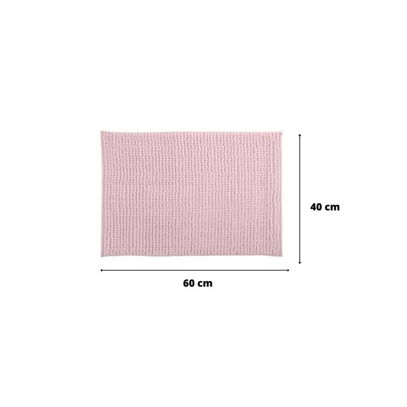 Juego de 2 alfombras de baño CHENILLE de microfibra 40x60 cm Rosa pastel MSV
