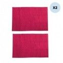 Lot de 2 tapis de bain CHENILLE 40x60cm Fuschia MSV