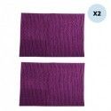 Juego de 2 alfombras de baño CHENILLE de microfibra 40x60cm Morado MSV