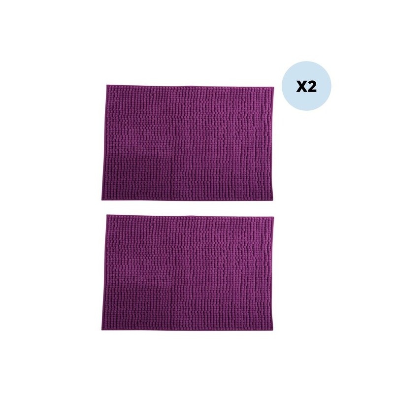 Set di 2 tappetini da bagno in microfibra CHENILLE 40x60cm Viola MSV