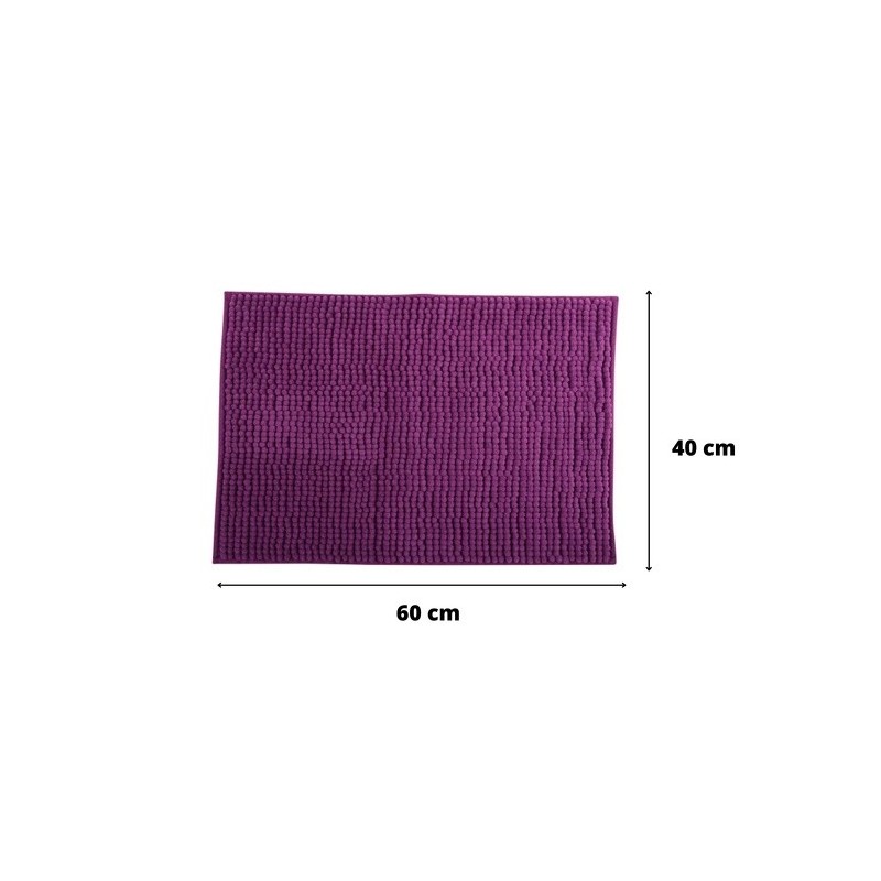 Set of 2 Microfiber bath mat CHENILLE 40x60cm Purple MSV