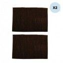 MSV 2er Set Badematte CHENILLE Mikrofaser 40x60cm Schokoladenbraun