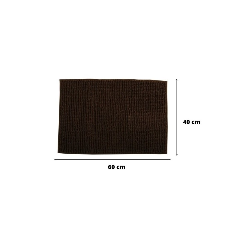 Set of 2 Microfiber bath mat CHENILLE 40x60cm Chocolate Brown MSV