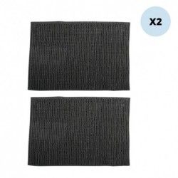Set of 2 Microfiber bath mat CHENILLE 40x60cm Dark Gray MSV