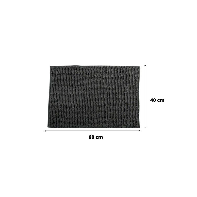 Set of 2 Microfiber bath mat CHENILLE 40x60cm Dark Gray MSV