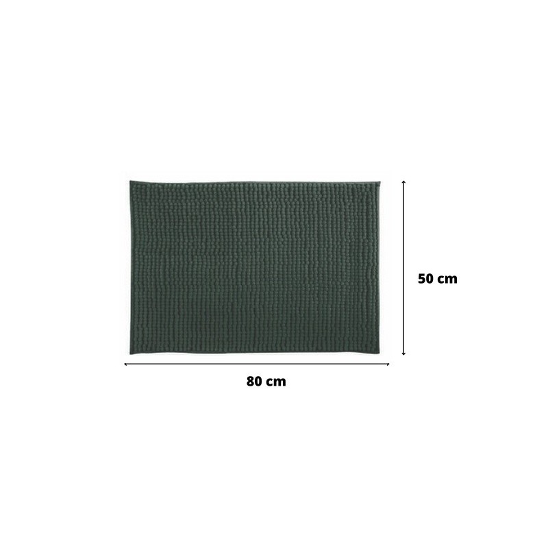 Set of 2 Microfiber bath mat CHENILLE 50x80cm Dark Green MSV