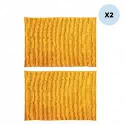 Juego de 2 alfombras de baño CHENILLE Microfibra 50x80 cm Azafrán MSV