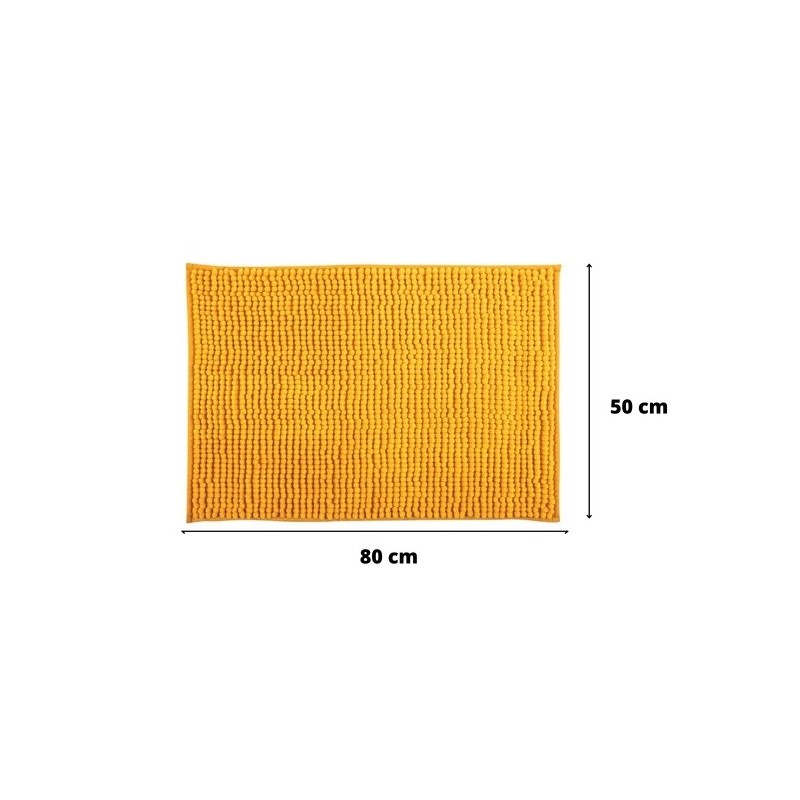 Lot de 2 tapis de bain Microfibre CHENILLE 50x80cm Safran MSV
