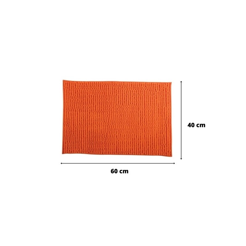 Juego de 2 alfombras de baño CHENILLE Microfibra 50x80cm Naranja MSV