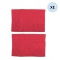 Set 2 tappetini da bagno CINIGLIA in microfibra 50x80cm Rosso MSV