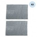 Set di 2 tappetini da bagno CHENILLE in microfibra 50x80cm Grigio Chiaro MSV