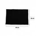 MSV 2er Set Badematte CHENILLE Mikrofaser 50x80cm Schwarz