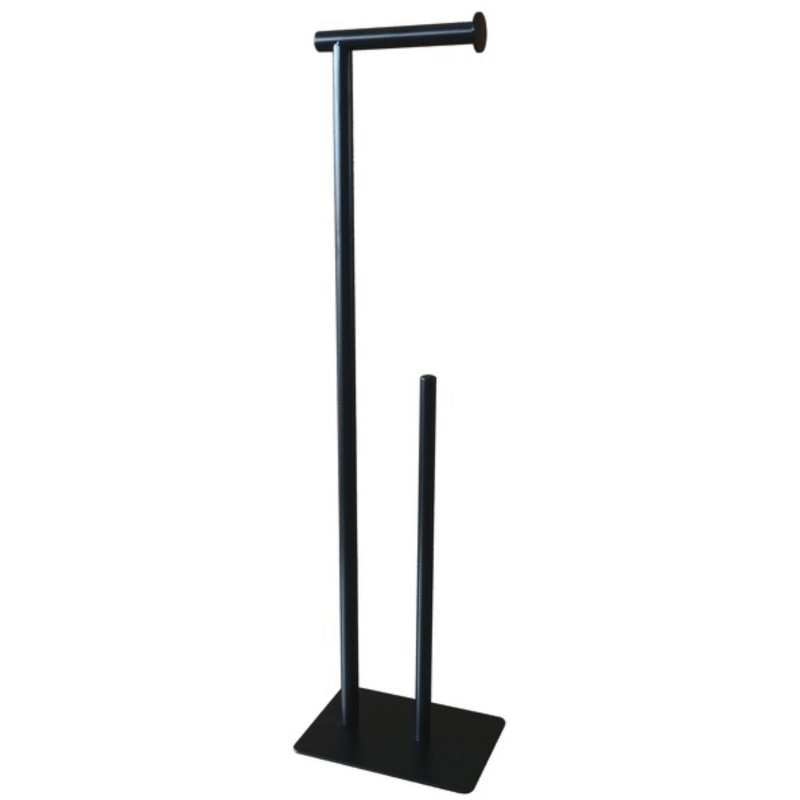 Porte Rouleau papier Wc sur pied Acier MILLY Noir mat MSV