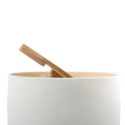 PP & Bamboo ALAIS 2.5L White Spirella Bathroom Tilting Bin