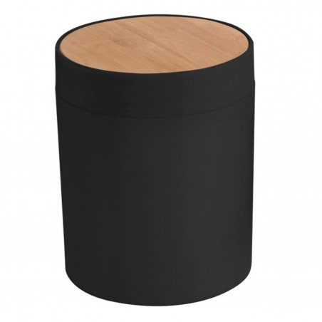 ALAIS Bamboo Bathroom Tilting Bin 2.5L Black Spirella