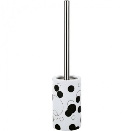 Toilet brush with holder TUBE BUBBLE Black & White Spirella