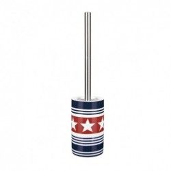Brosse wc avc support Porcelaine WAINSCOTT Motif étoiles Spirella