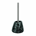 Scopino con supporto in ceramica ETNA Nero & Grigio Spirella
