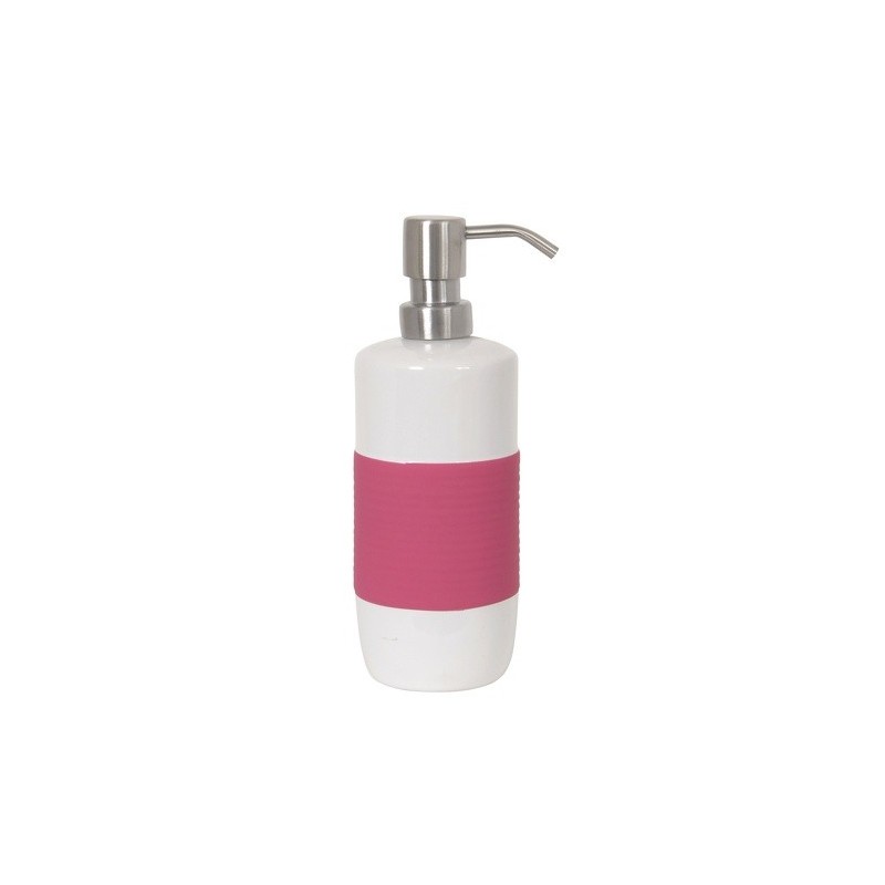 Distributeur de savon Céramique MOOREA Rose & Blanc MSV