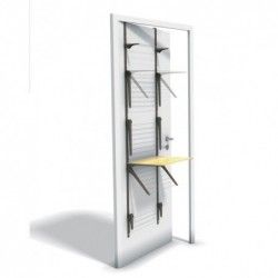 MSV Drying Rack For Door With Shelf 5 Levels Steel White