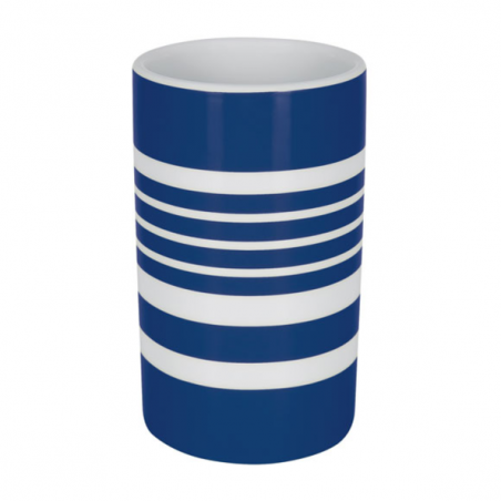 Vaso de porcelana  TUBE-STRIPES azul Spirella