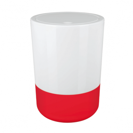 Poubelle à  bascule de salle de bain MOJI 5L Rouge & Blanc Spirella